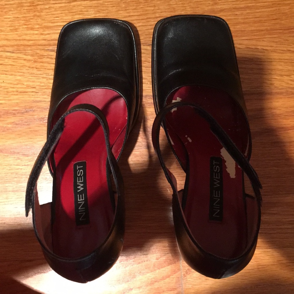 Back and Red Nine West Heels